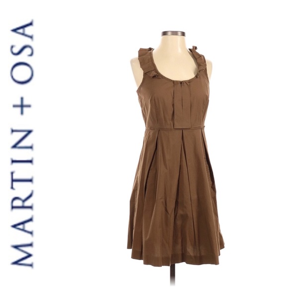 Ruffled Collar Pleated Swing Dress Martin + Osa - Picture 12 of 13